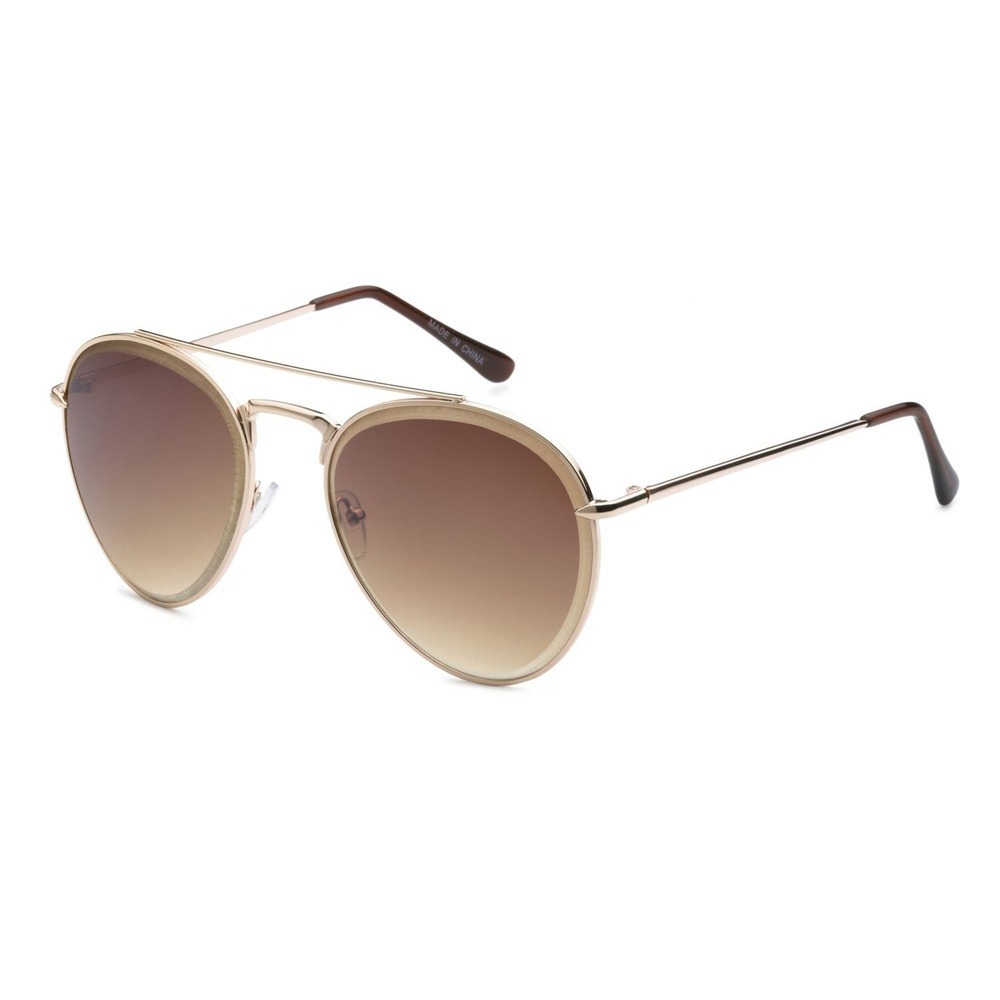 Sunglasses Fashion Classic Retro Round Frame‎ Metal Brown Lens Trendy Lentes New